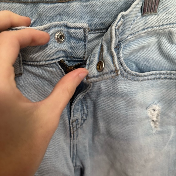 Wonder Nation Girls Light Wash Wide Leg Minimal Distressed Denim Jeans size 7 - Picture 6 of 7